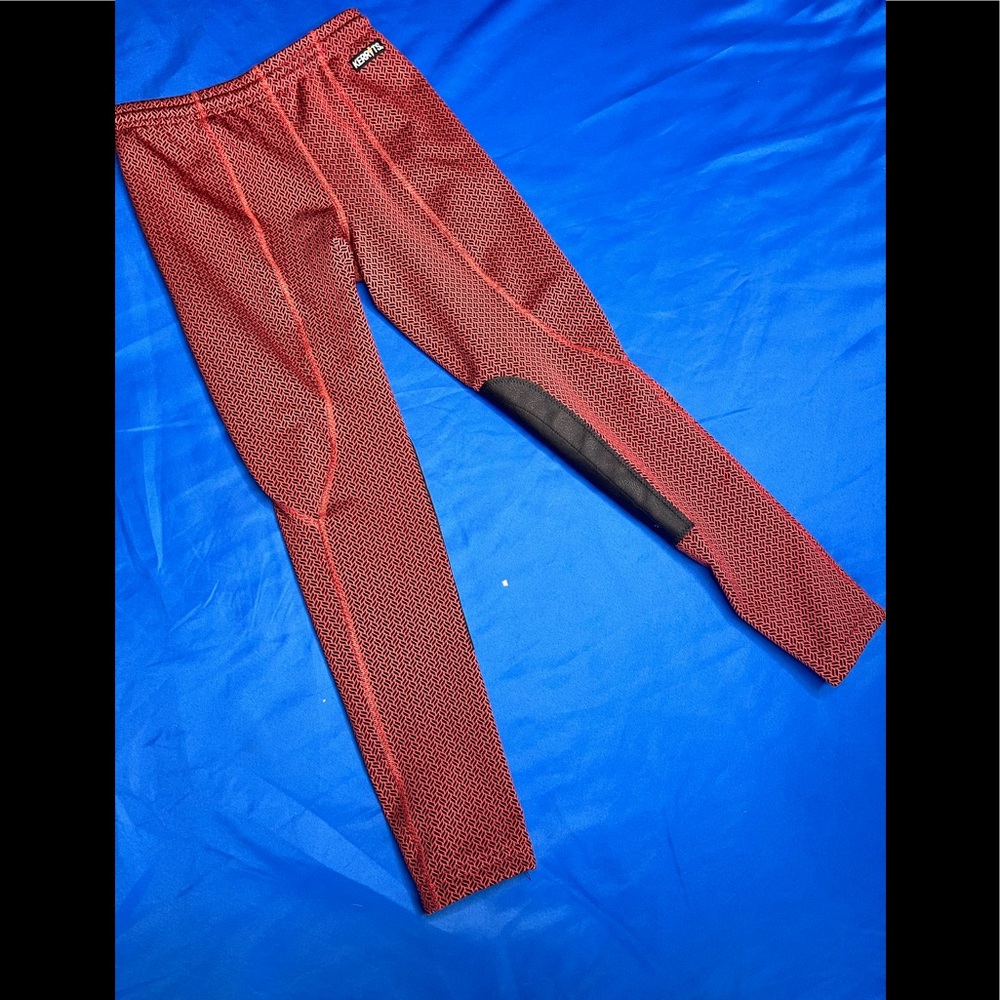 Flow Rise Knee Patch Performance Ladies Red Tight